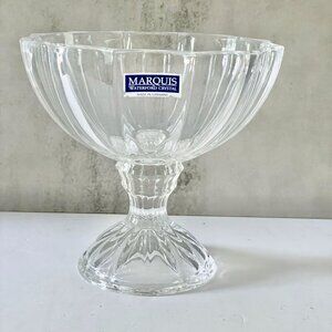 NWL Waterford Marquis Sherwood Footed Clear Crystal Round Bowl Germany 5" H